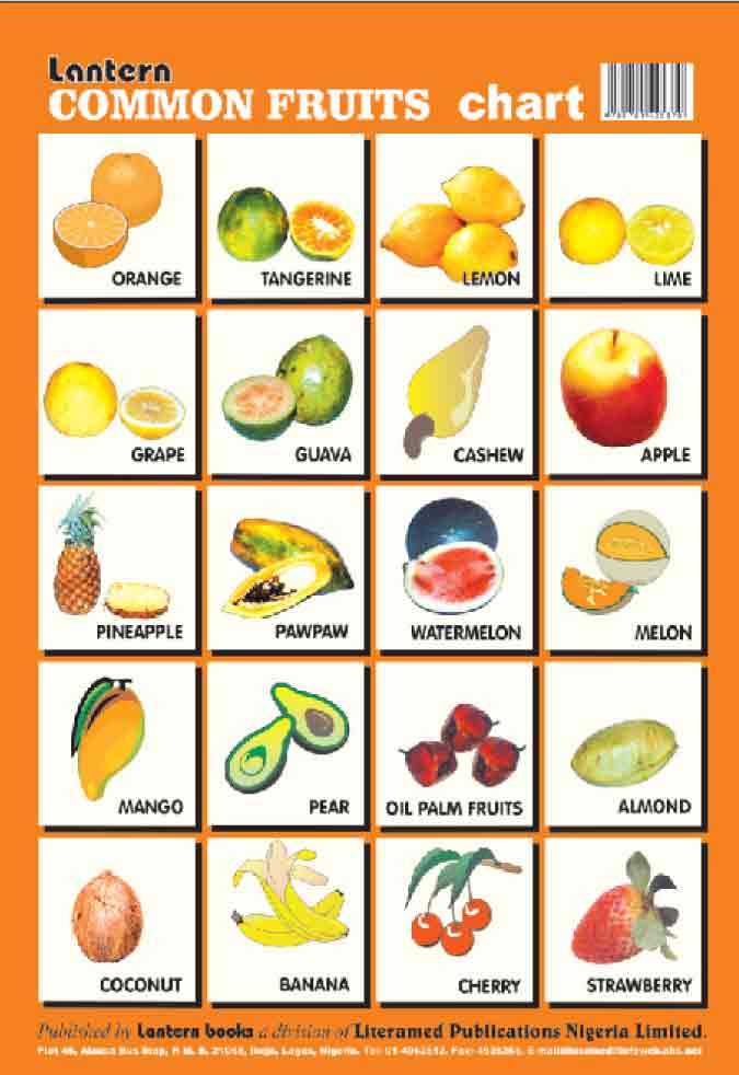 Wall Chart: Common Fruits - Lantern Books